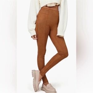 SPANX Faux Suede High-Waist Skinny Leggings - Brown and Navy PAIR of Two!